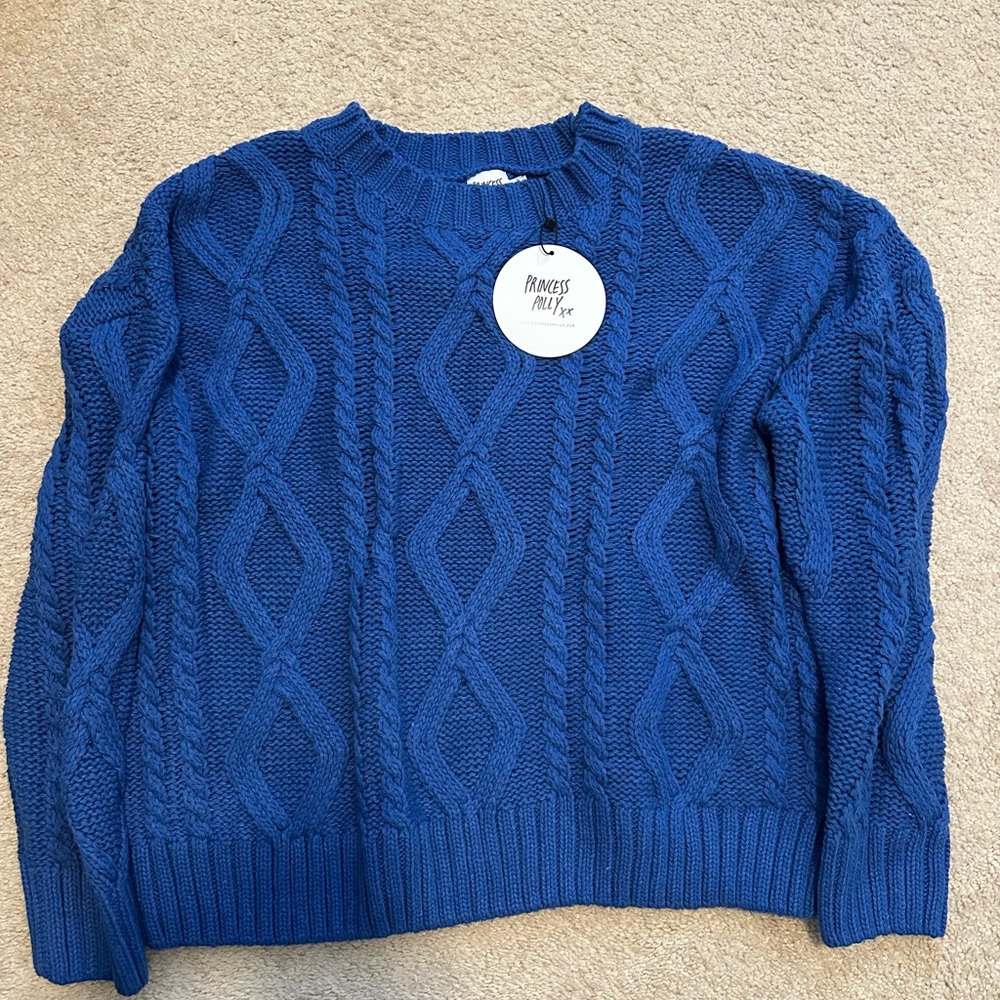 Princess Polly Royal Blue Knit Sweater